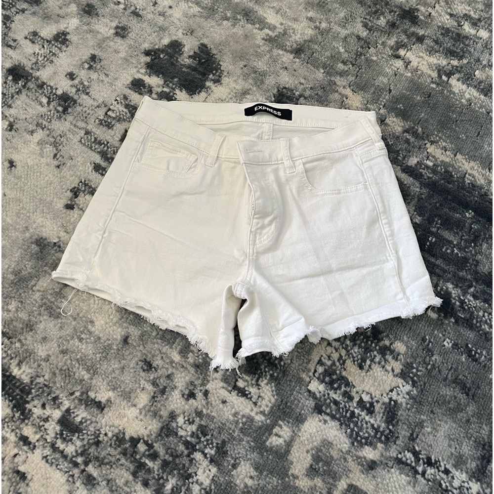 White denim express shorts